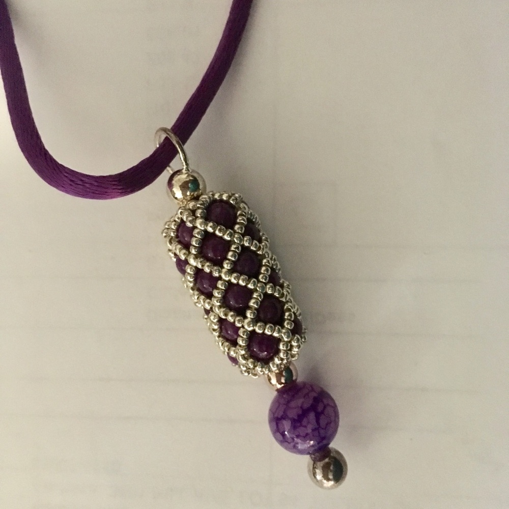 Amethyst Beaded Pendant